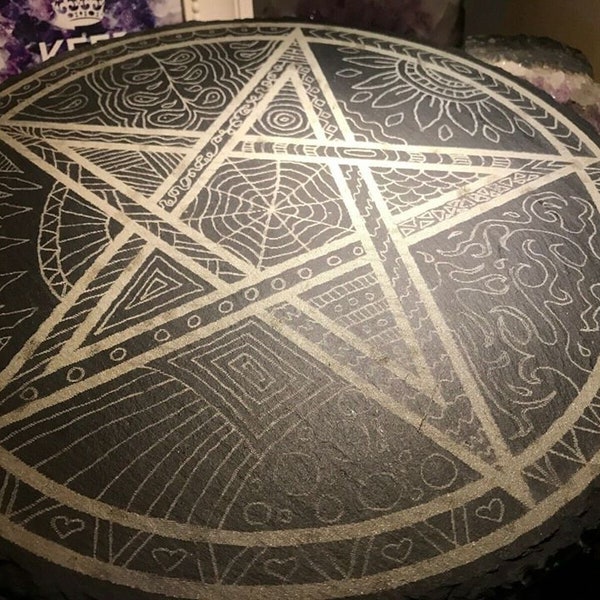 Altar Tile, Pentagram , witchcraft altar, pagan altar, pentacle tile, wiccan, coaster