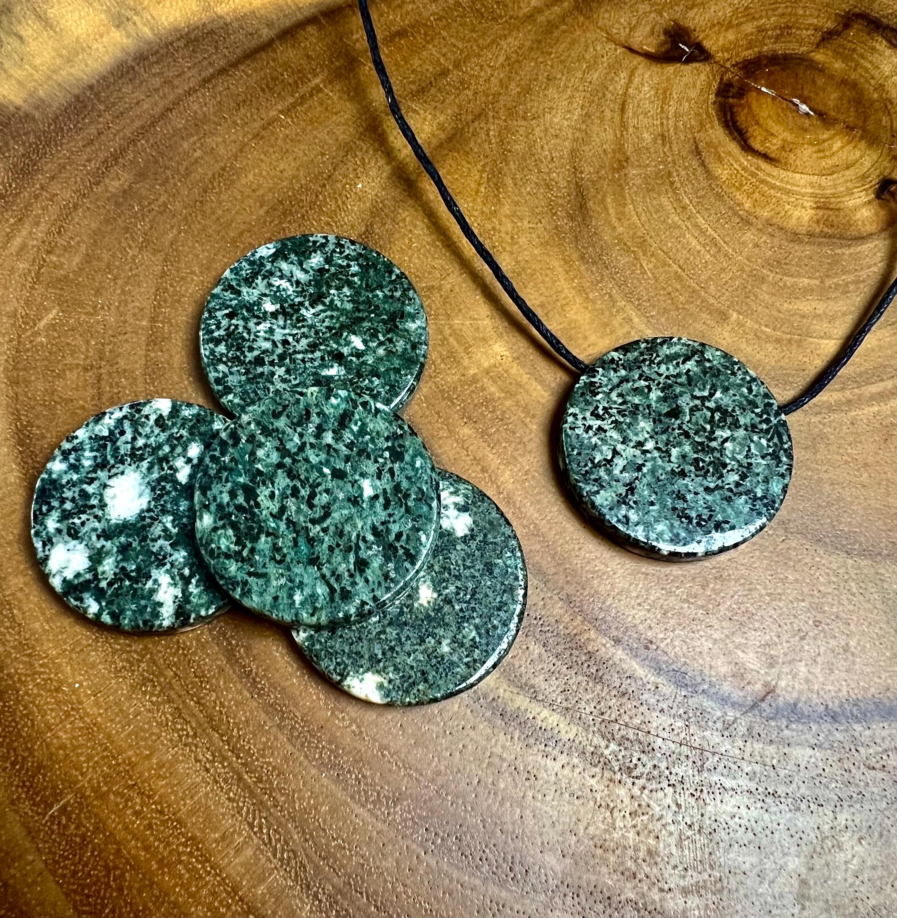 Preseli Bluestone flat round polished Necklace/ Pendant