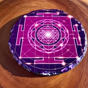 Sri Yantra - Crystal Grid - Sacred Geometry - Slate - Gridding - Healing - Shri Yantra
