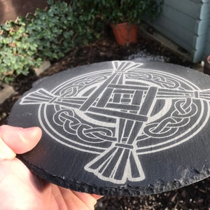 Altar Tile, Brigid’s cross, pagan, wiccan, coaster.