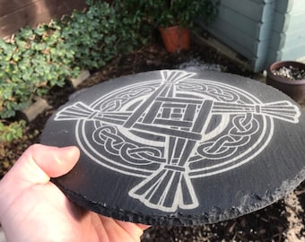 Altar Tile, Brigid’s cross, pagan, wiccan, coaster.