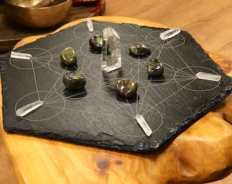 Cubo de Metatrón - Rejilla de Cristal - Geometría Sagrada - Pizarra - Rejilla - Sanación