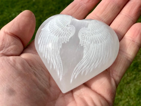Selenite Wings Hearts Selenite Wings Hearts