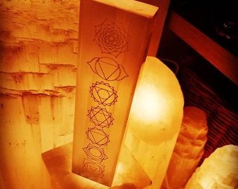 Varinha de Cristal de Selenita para Chakras, Pedra de Cura Gravada, Altar de Meditação