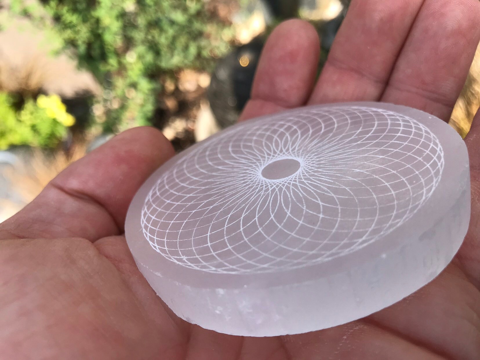 Torus Vortex Crystal Charging Plate Sacred Geometry Selenite Etsy