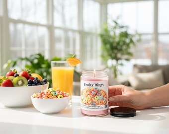Fruity Rings Kokos-Soja-Kerze, 375 ml (12,5 oz), Holzdocht