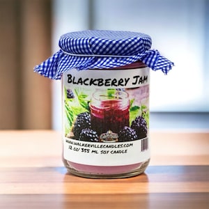 Blackberry Jam 100% Eco-Friendly Clean Burning 12 oz Coconut Soy Candle, Handmade, Fresh Fruity Summer Spring Scent
