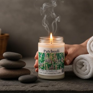 Patchouli Kokos Soja 12,5 oz/375 ml kaarshouten lont