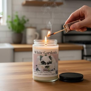White Gardenia Coconut Soy 12.5 Oz/ 375 Ml Candle - Etsy
