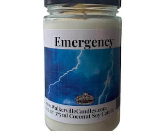Vela de emergência (sem fragrância) de coco e soja, 375 ml (12,5 oz)