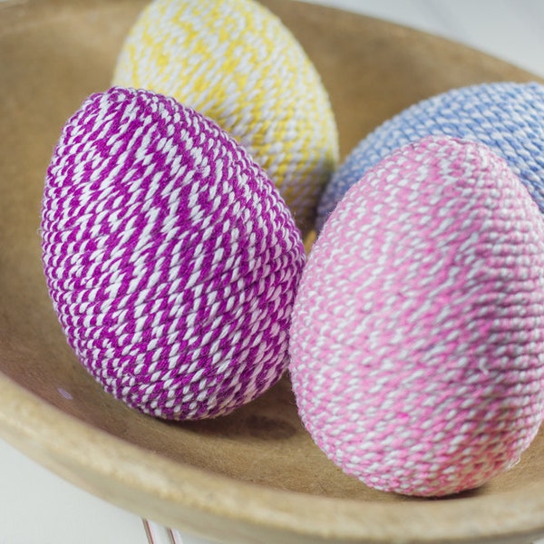 Bakers Twine Wrapped Large Easter Eggs - Set of 4 Easter decor