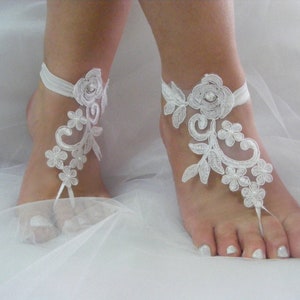 Beach Wedding Barefoot Sandals, Bridesmaid Gift, Wedding Anklets, Wrist Sandals, Destination Wedding, Bride of Honour Gifts, Bridesmaids image 2