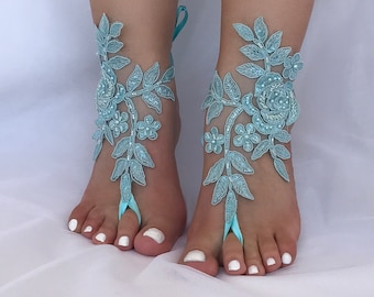 8 Color Options, Beach Wedding Barefoot Sandal, Something Blue, Wedding Anklets, Bridal Shower, Bridesmaid Gifts, Destination Wedding