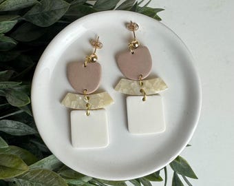 CLAY EARRINGS + lightweight + hypoallergenic + handmade + statement earring