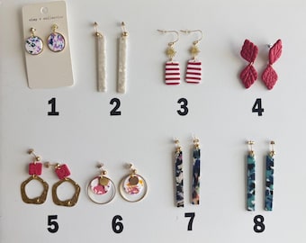 CLEARANCE collection | polymer clay + statement earring + hypoallergenic + handmade |
