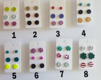 CLEARANCE STUD PACKS + lightweight + hypoallergenic + handmade + statement earring