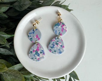 CLAY EARRINGS + lightweight + hypoallergenic + handmade + statement earring
