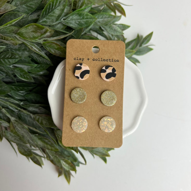 CLAY EARRINGS Mini Stud Packs Lightweight Hypoallergenic Etsy