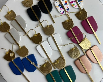 CLAY EARRINGS + lightweight + hypoallergenic + handmade + statement earring