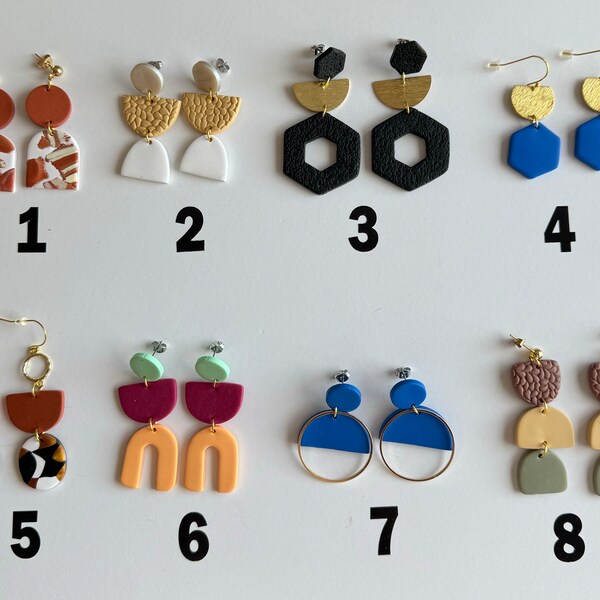 CLEARANCE collection | polymer clay + statement earring + hypoallergenic + handmade |