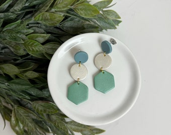 CLAY EARRINGS + lightweight + hypoallergenic + handmade + statement earring