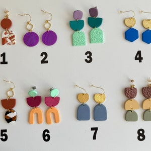 CLEARANCE collection | polymer clay + statement earring + hypoallergenic + handmade |