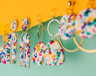 Handmade Clay Earrings | The Confetti | Clay + Collection