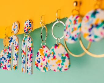 Pendientes de Arcilla Hechos a Mano / El Confeti / Colección Clay +