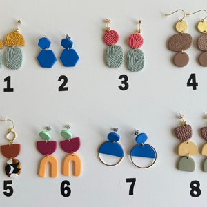 CLEARANCE collection | polymer clay + statement earring + hypoallergenic + handmade |