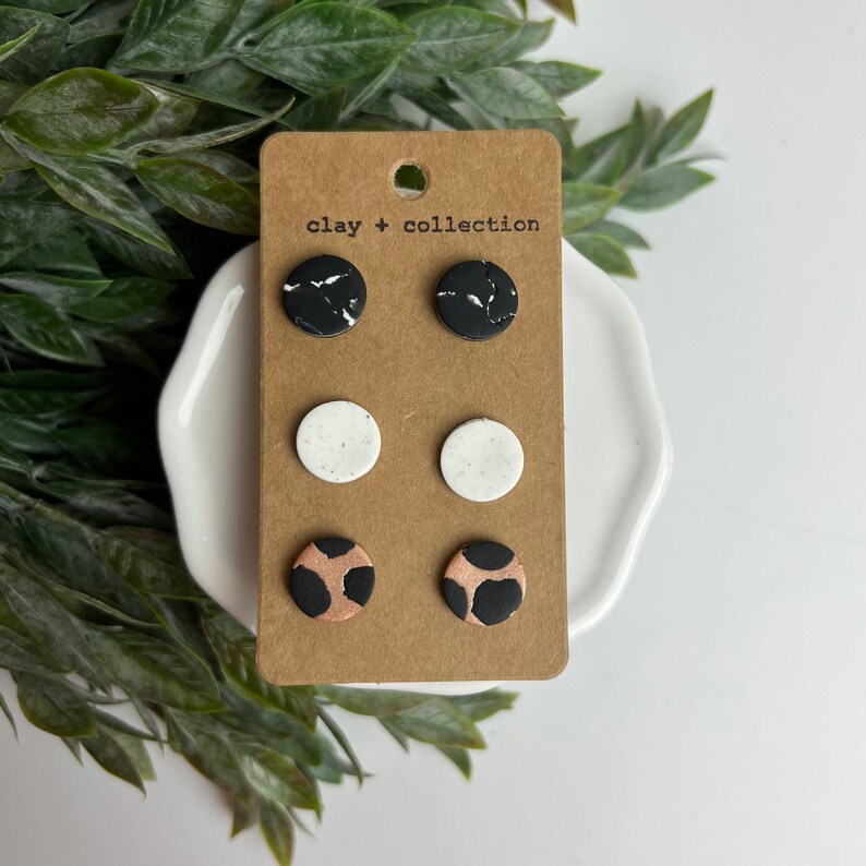 CLAY EARRINGS Mini Stud Packs Lightweight Hypoallergenic Etsy