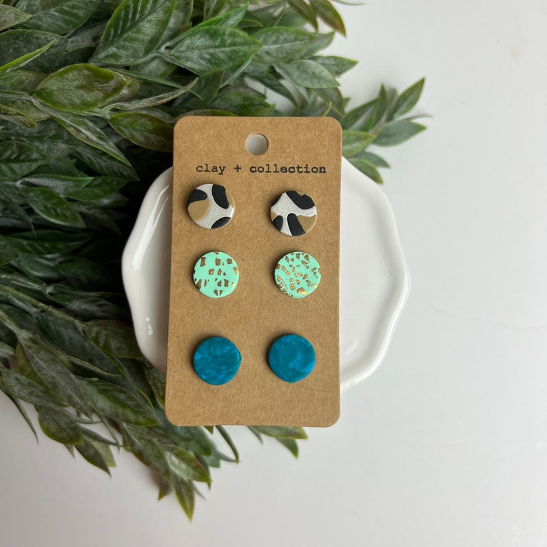 CLAY EARRINGS Mini Stud Packs Lightweight Hypoallergenic Etsy