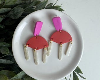 CLAY EARRINGS + lightweight + hypoallergenic + handmade + statement earring