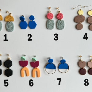 CLEARANCE collection | polymer clay + statement earring + hypoallergenic + handmade |