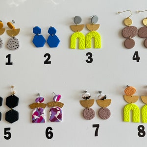 CLEARANCE collection | polymer clay + statement earring + hypoallergenic + handmade |