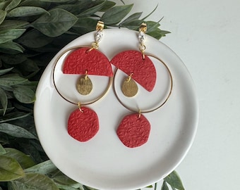 CLAY EARRINGS + lightweight + hypoallergenic + handmade + statement earring