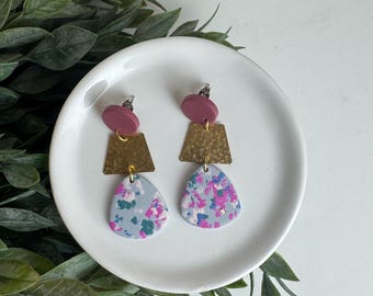 CLAY EARRINGS + lightweight + hypoallergenic + handmade + statement earring