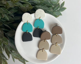 CLAY EARRINGS + lightweight + hypoallergenic + handmade + statement earring