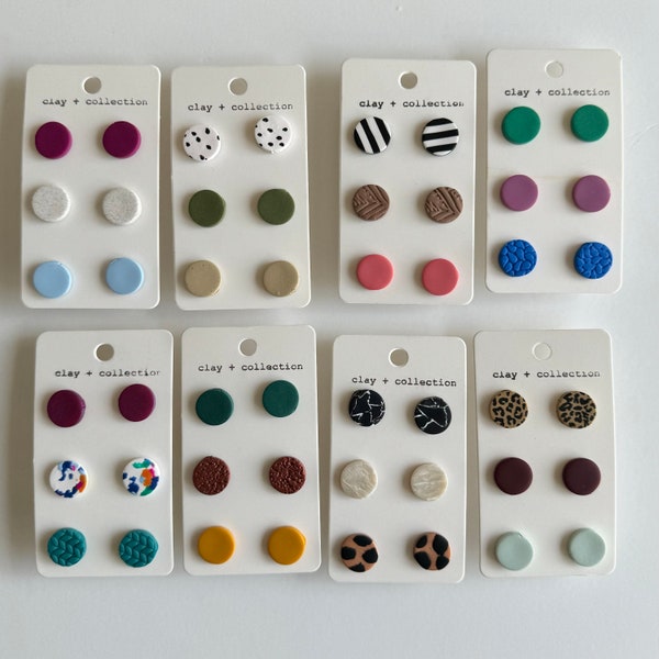 Handmade Clay Earrings | Mini Stud Packs | Clay + Collection