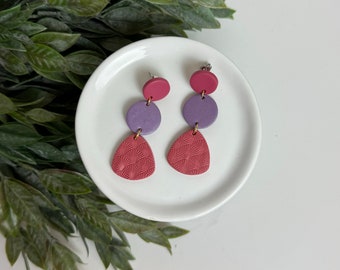 CLAY EARRINGS + lightweight + hypoallergenic + handmade + statement earring