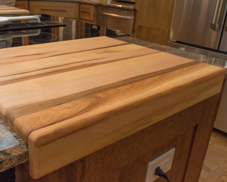 Butcher Block Cutting Board With Overhanging Front Lip Hickey Etsy