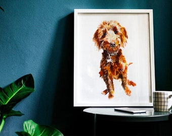 Custom pet portrait, dog portrait, dog painting, pet portrait, custom dog portrait, pet memorabilia, watercolor painting, cat portrait,