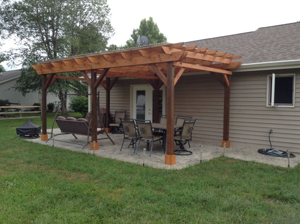 Covered Pergola Plans 12x20' Build DIY Outside Patio Wood ...