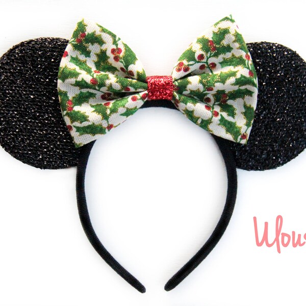 Christmas Mickey Ears, Christmas Minnie Ears, Xmas Mickey Ears, Christmas Disney, Disney Ears, Holiday Ears, Mouse Ears, Holiday Mickey Ears