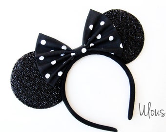 Polka Dot Minnie Ears, Mickey Ears, Dapper Day Minnie Ears, Minnie Mouse Ears, Black Polka Dot Minnie Ears, Dapper Day Mickey Ears, Dapper