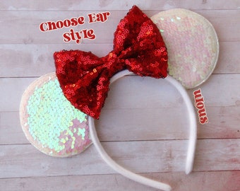 Christmas Mickey Ears, Christmas Minnie Ears, Holiday Mickey Ears, Holiday Minnie Ears, Christmas Mouse Ears, Xmas Mickey Ears, Christmas