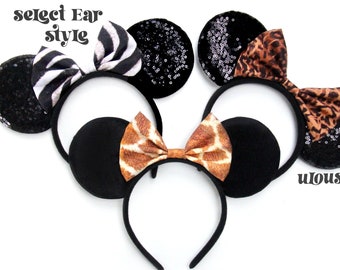 Animal Kingdom Minnie  Ears, Animal Print Minnie Ears, Leopard Minnie Ears, Leopard Mickey Ears, Lion King Mickey Ears, Cheetah Minnie Ears