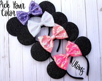Pastel Mouse Ears, Pastel Mickey Ears, Sequin Mickey Ears, Mickey Ears, Easter Minnie Ears, Sparkly Mickey Ears, Easter Ears, Valentine Ears