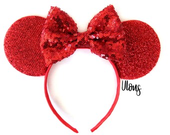 Red Mouse Ears, Red Minnie Ears, Red Mickey Ears, Mickey Ears, Minnie Ears, Mouse Ears, Disney Ears, Valentine’s Day Mickey Ears, Vday Ears