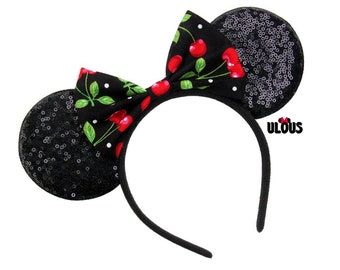 Cherry Minnie Ears, Cherry Mickey Ears, Food and Wine Minnie Ears, WDW Minnie Ears, Disneyland Minnie Ears, Mickey Ears, Minnie Mouse Ears