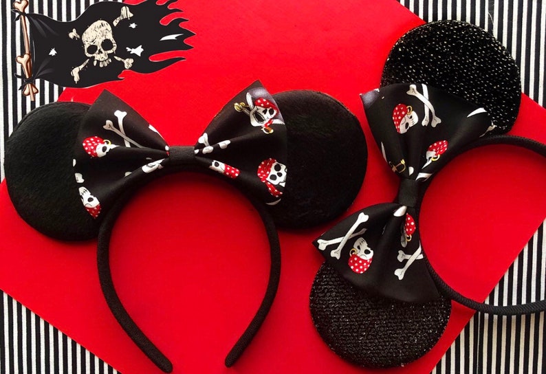 Pirates Mickey Ears, Pirates Minnie Ears, Pirates Ears, Skull Mickey Ears, Pirates of the Carribean Mickey Ears, Skull Ears, Pirate Mickey image 2